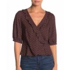 Abound Ruffle Surplice Neck Wrap Top